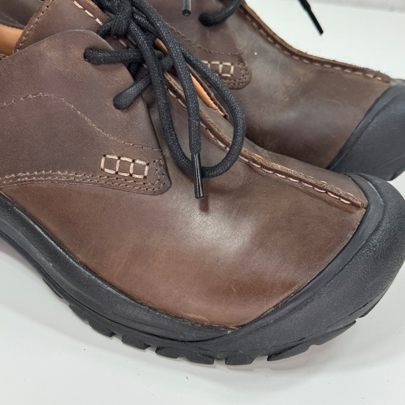 Keen Boston III Leather Lace Up Loafers Casual Shoes Chunky Brown Mens 10 - Picture 7 of 11